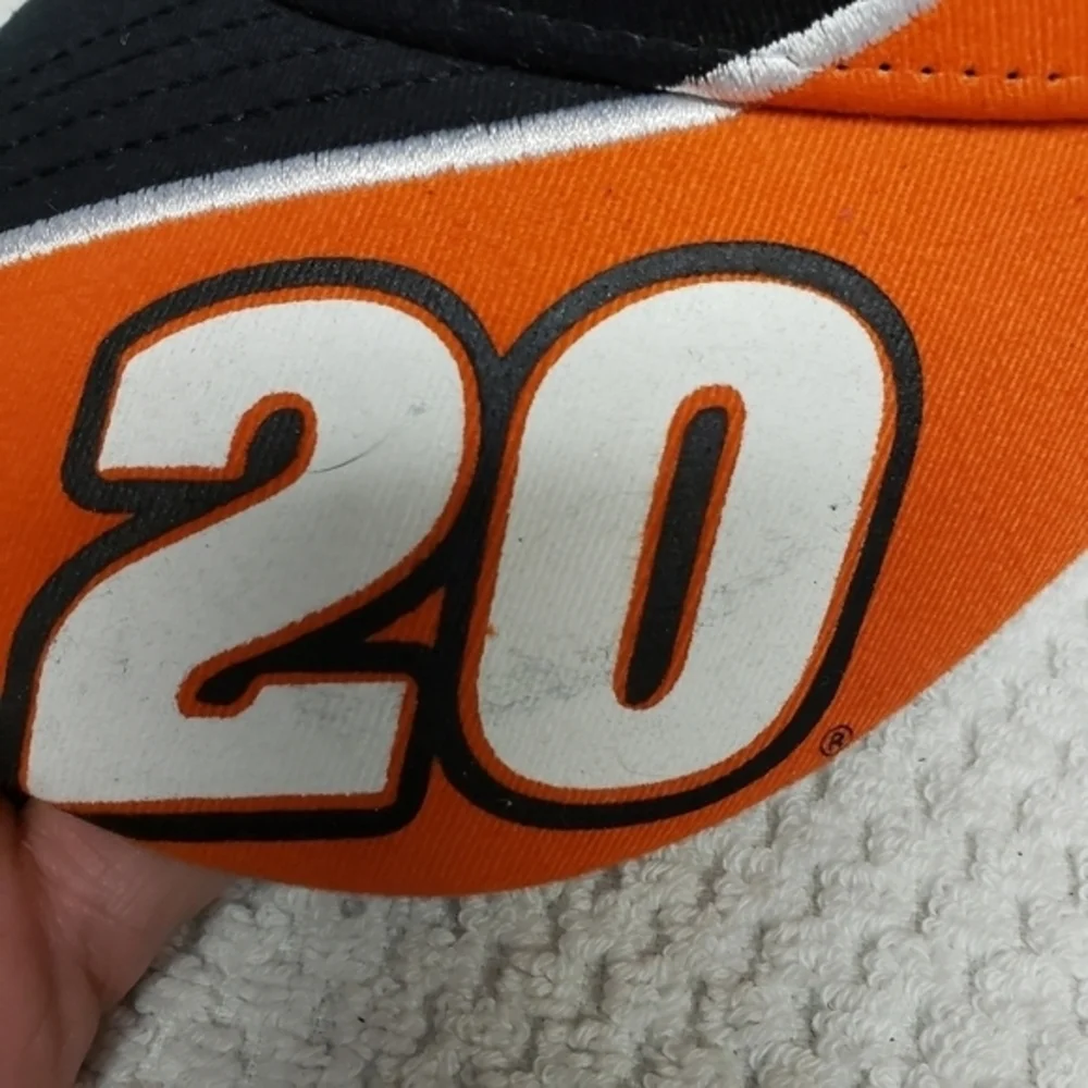Nascar Racing Visor Stewart #20 Black Orange New‎ Adjustable